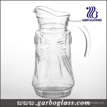 Bowknot diseño alto blanco material jarra de vidrio (GB1114HDJ)